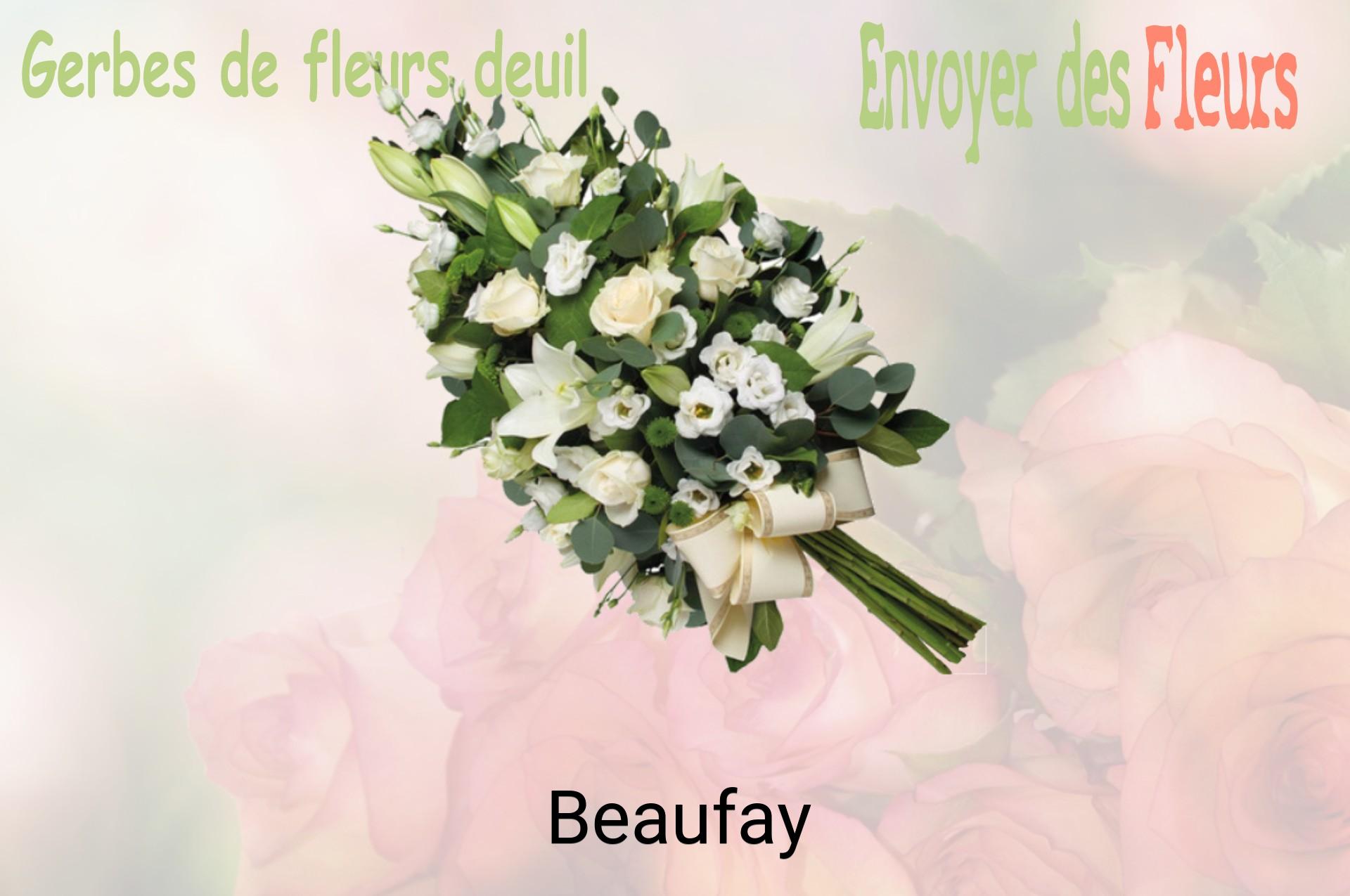 Gerbe de fleurs de deuil livrée à Beaufay